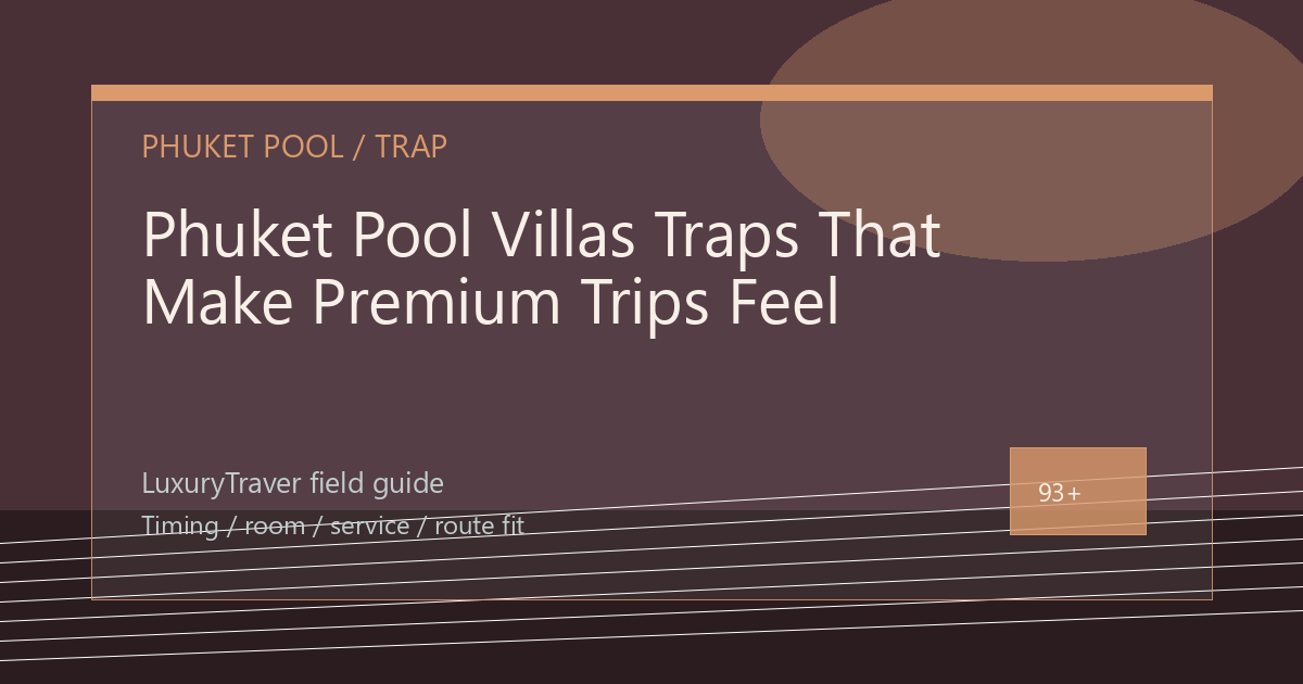 Phuket Pool Villas Traps That Make Premium Trips Feel Average