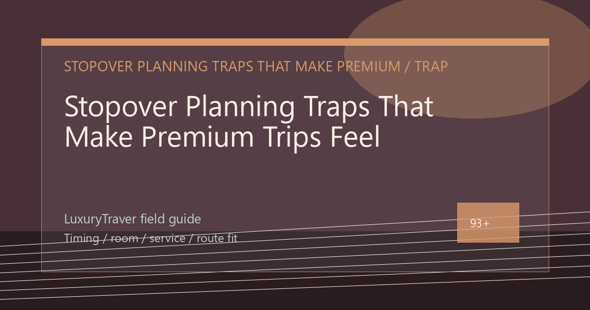 Stopover Planning Traps That Make Premium Trips Feel Average