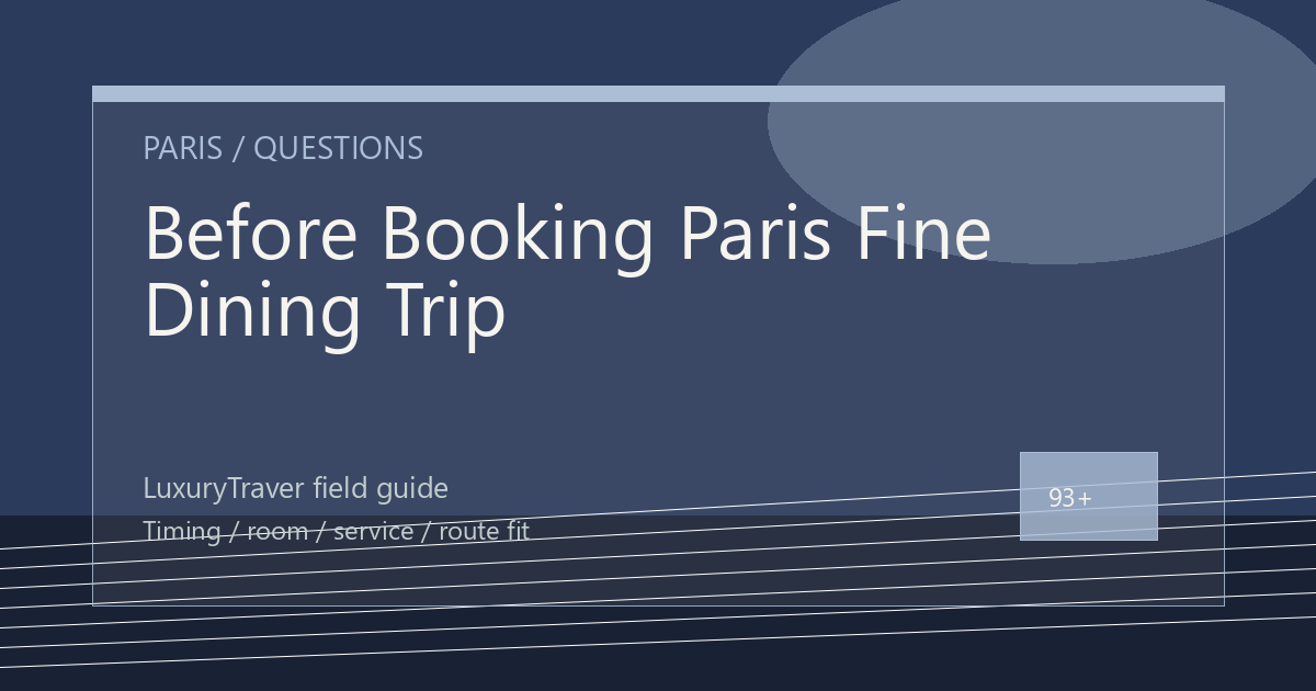 Before Booking Paris Fine Dining Trip, Check the Details