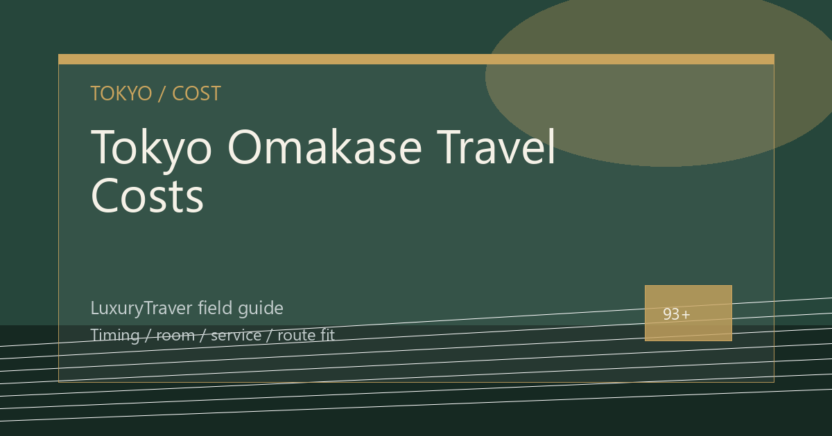 Tokyo Omakase Travel Costs: When the Premium Works
