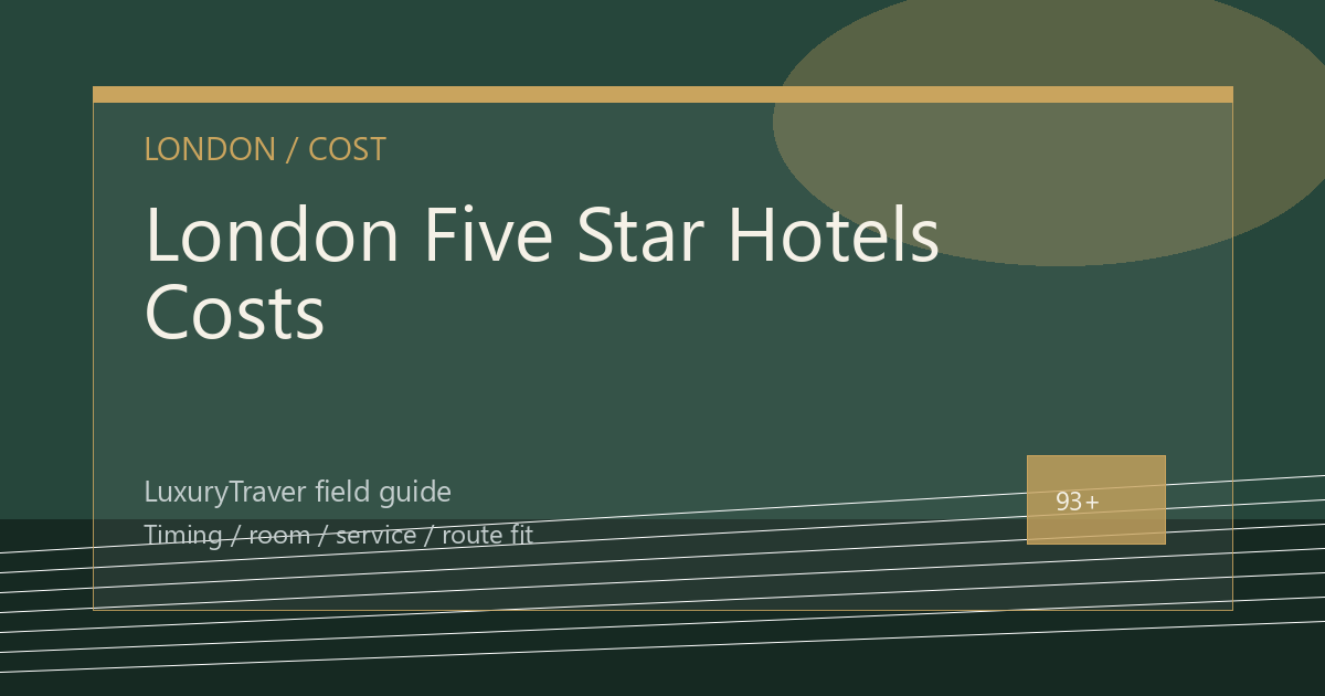 London Five Star Hotels Costs: When the Rate Works